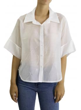 Camicia tinta unita in cotone 